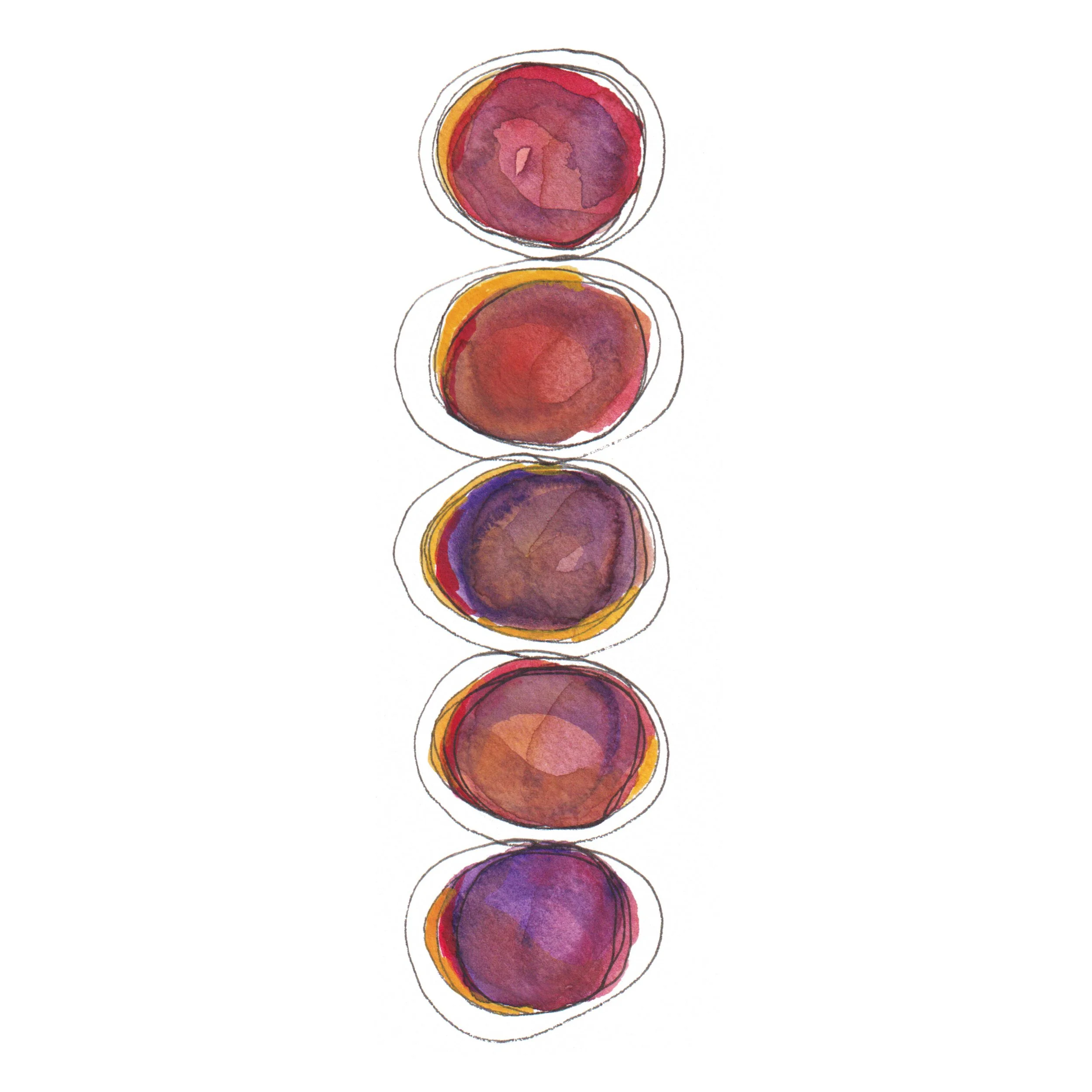 Rising rosy orbs