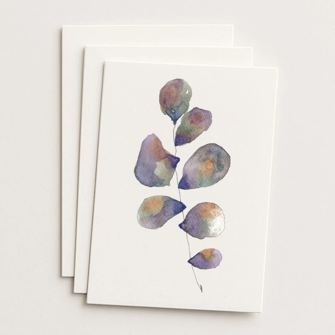 Subtle Stem Where to Buy Minimalist Modern Impressionist Watercolour Watercolor Art Painting Online Birthday Greeting Card Cards Sara Meade Design NZ Artist Small Business Kiwi Aotearoa New Zealand