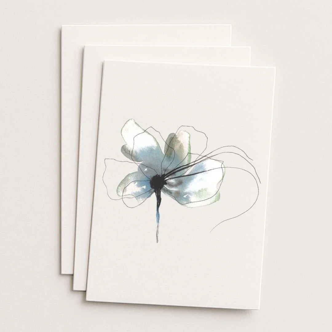 Hélène Helene Helen Where to Buy Minimalist Impressionist Floral Watercolour Watercolor Art Painting Online Birthday Greeting Card Cards Sara Meade Design NZ Artist Small Business Kiwi New Zealand