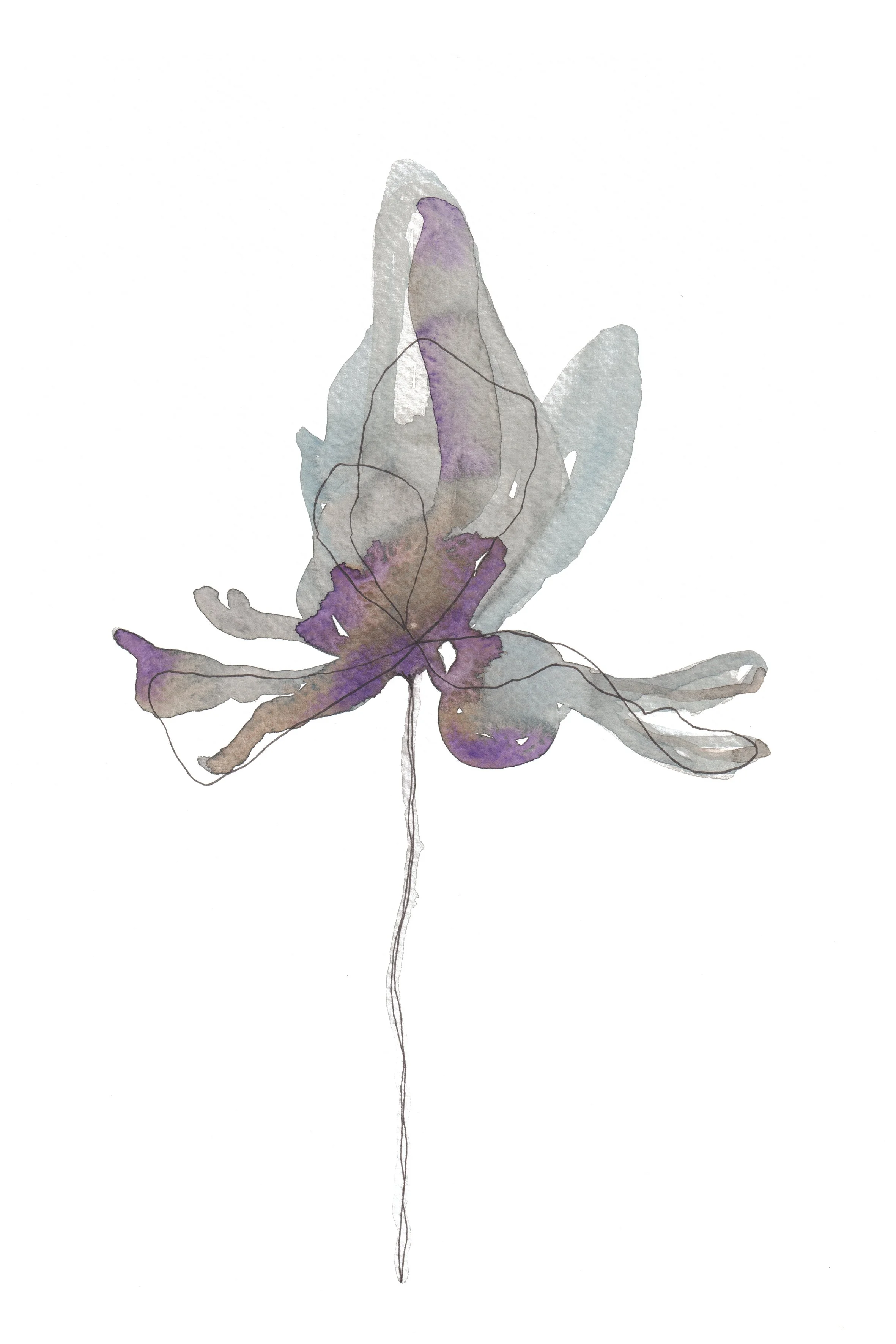 Vivienne Where to Buy Minimalist Impressionist Floral Watercolour Watercolor Art Painting Online Birthday Greeting Card Cards Sara Meade Design NZ Artist Small Business Kiwi New Zealand