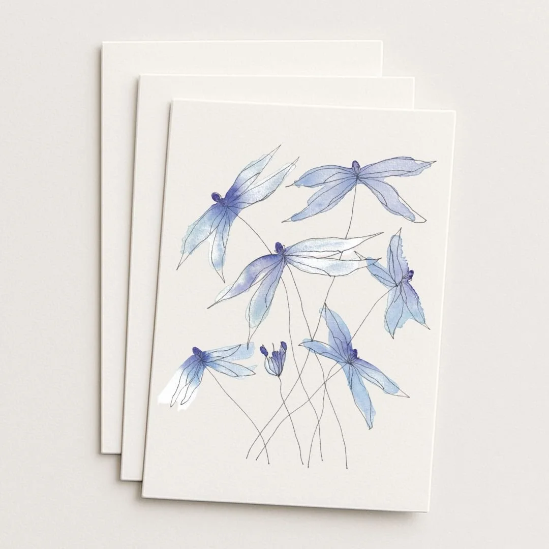 Nicola Where to Buy Minimalist Impressionist Watercolour Watercolor Flower Art Painting Online Birthday Greeting Card Cards Sara Meade Design NZ Artist Small Business Kiwi New Zealand