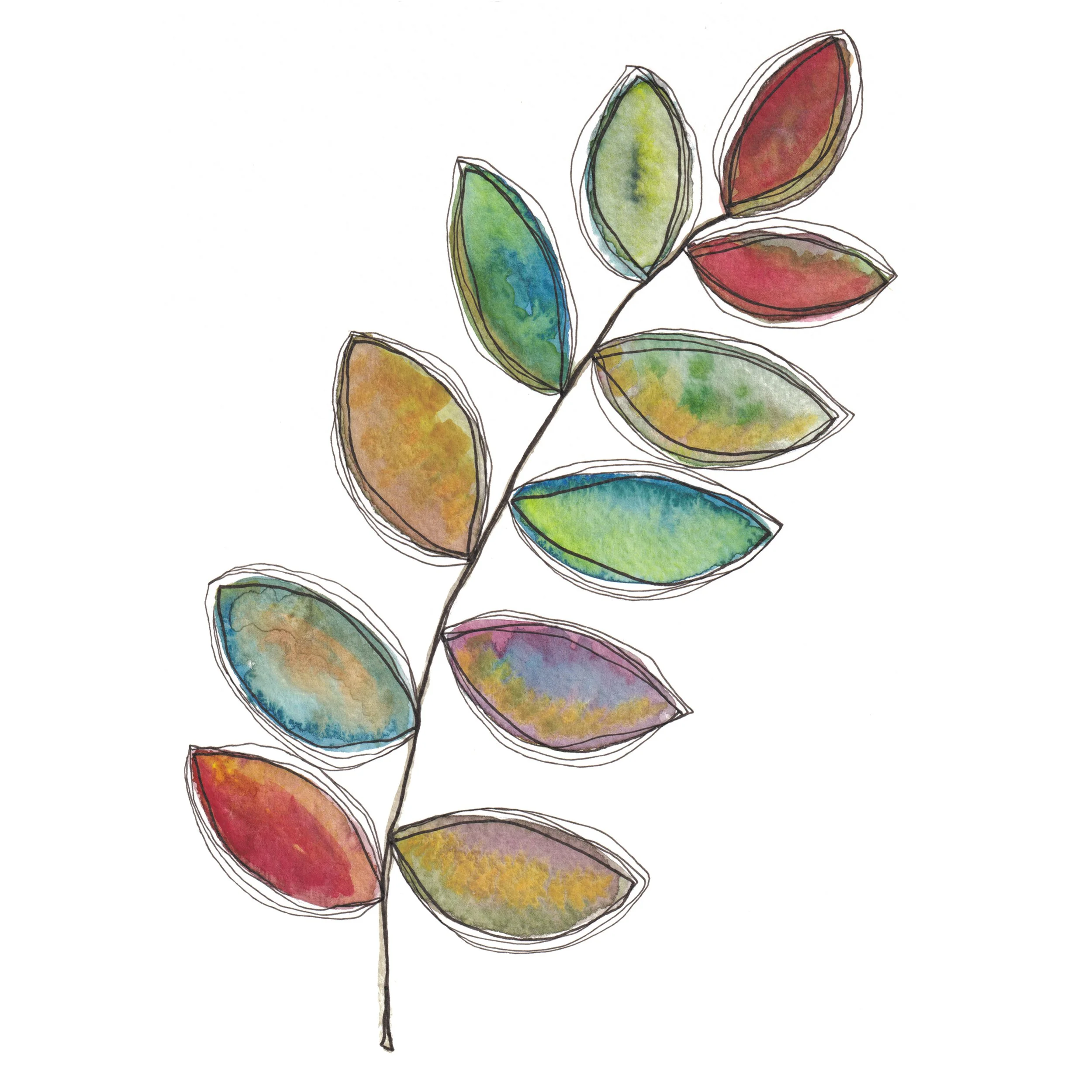 Leaning Jewels Abstract Where to Buy Minimalist Watercolour Watercolor Painting Wall Art Decor Online A4 A5 Sara Meade Design Sarah NZ Artist Small Business Kiwi Aotearoa New Zealand
