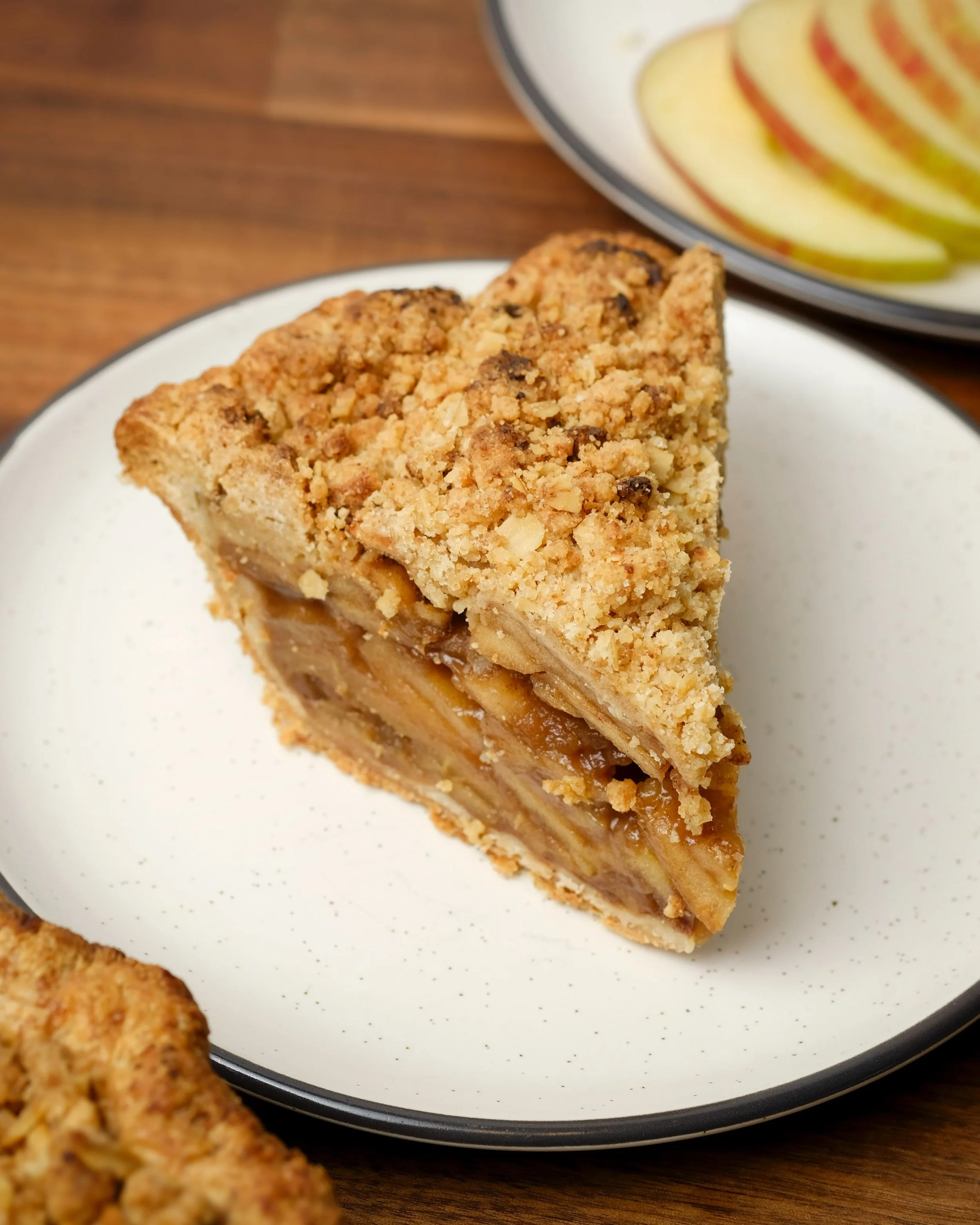 APPLE PIE SLICES ✨ friday-sunday 

available now at the bakery 🥧
&amp; farmers markets 

This slice of pie showcases our local apples with a mixture of Pippin and Braeburn apples from Gopher Glen Farm that are A slice of pie that showcases our local