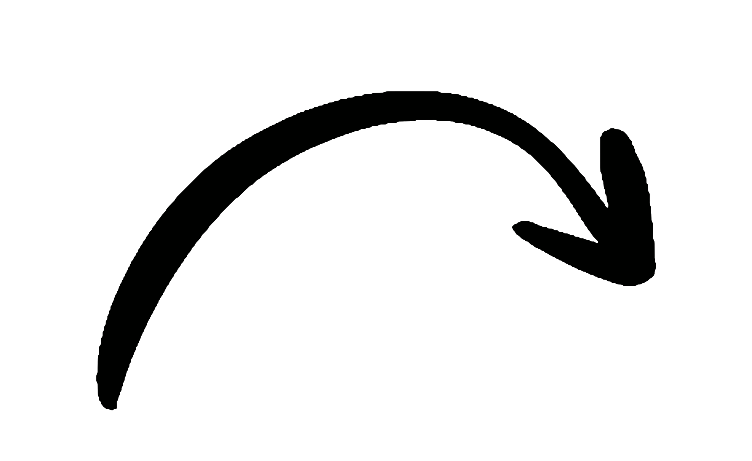 Outline of a rainbow with an arrow indicating the upward direction.