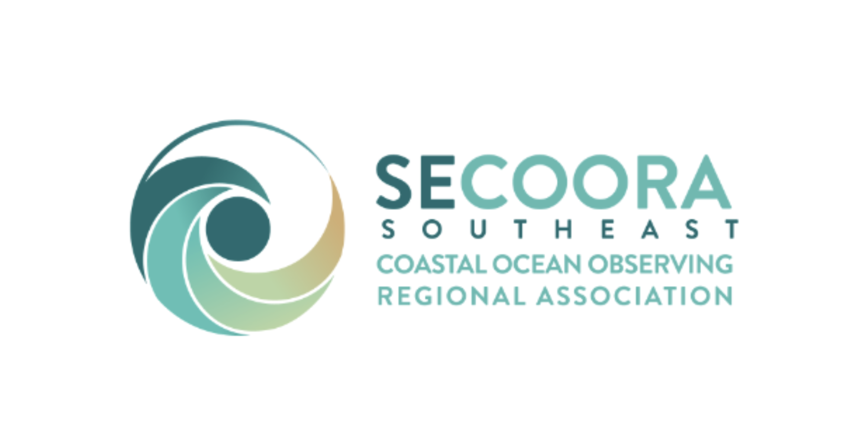 Logo of SECOORA Southeast Coastal Ocean Observing Regional Association featuring a stylized wave design and text.
