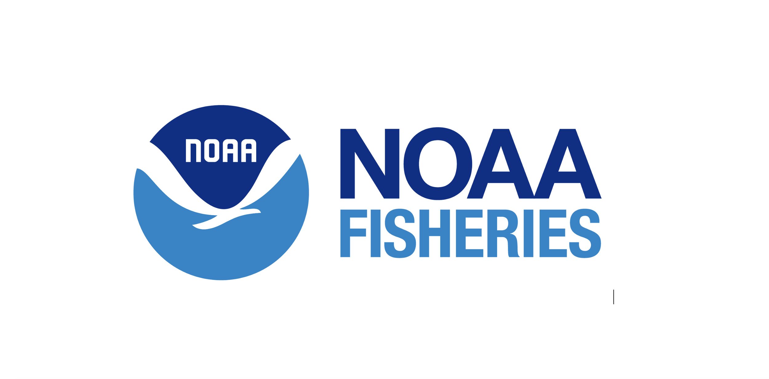 Logo of NOAA Fisheries, featuring a stylized fish and wave design with the text NOAA and NOAA Fisheries.