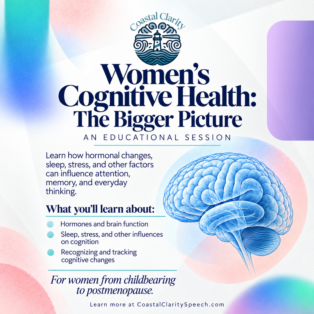 Women's Cognitive Health: The Bigger Picture - An educational session