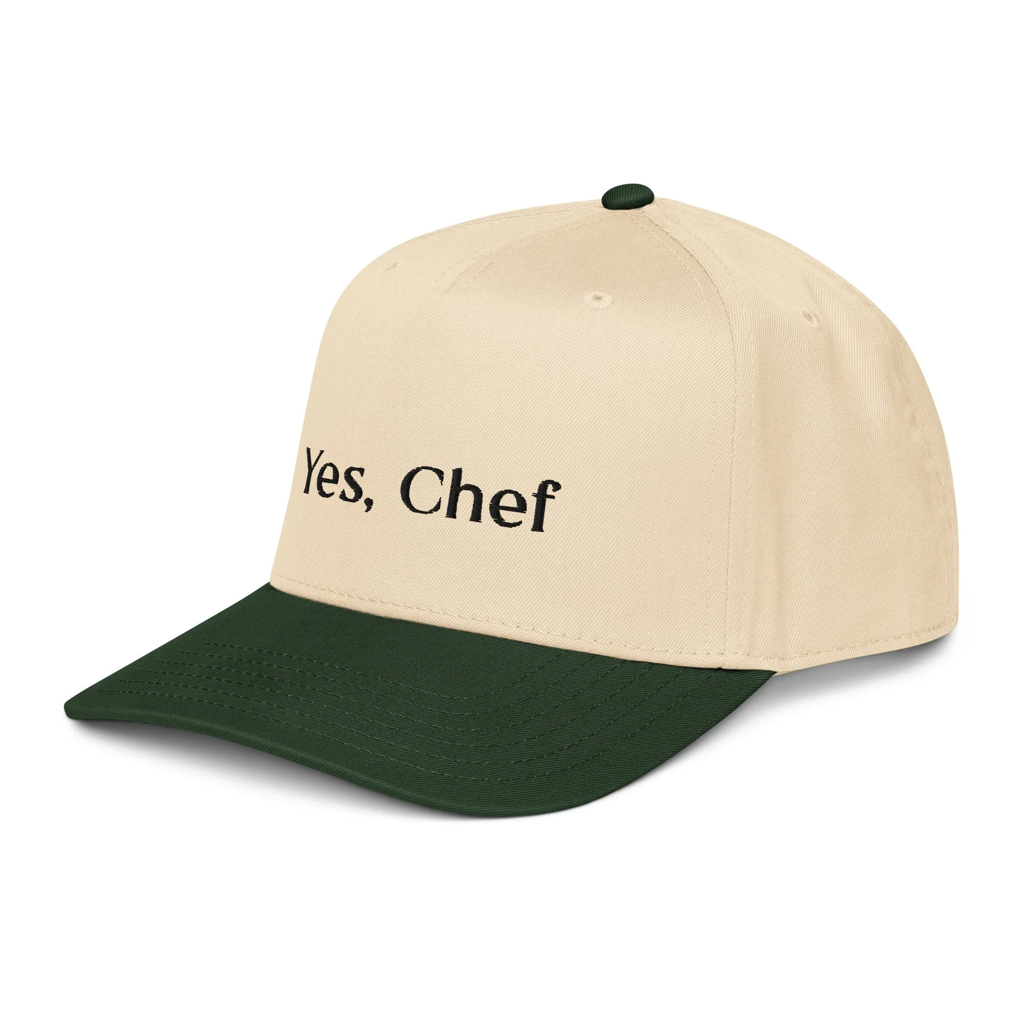5-panel-mid-profile-baseball-cap-dark-green-natural-left-front-68ded8fcef0c1.jpg