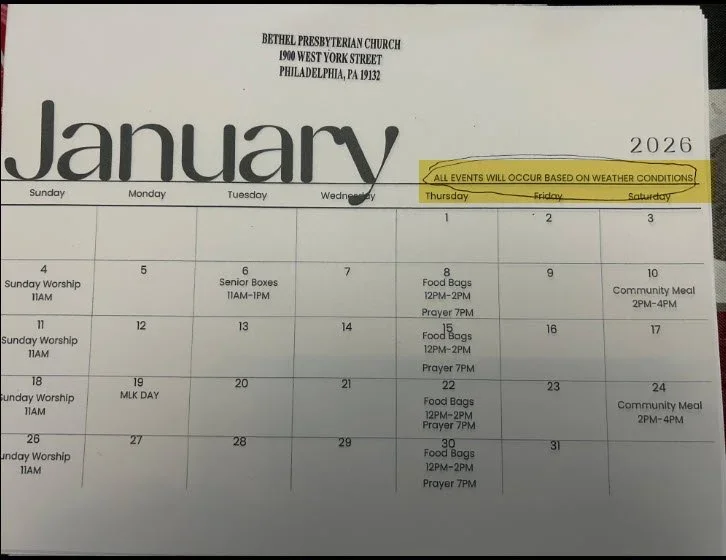 Kick Off 2026 with Bethel Presbyterian: Our January Calendar &amp; Events