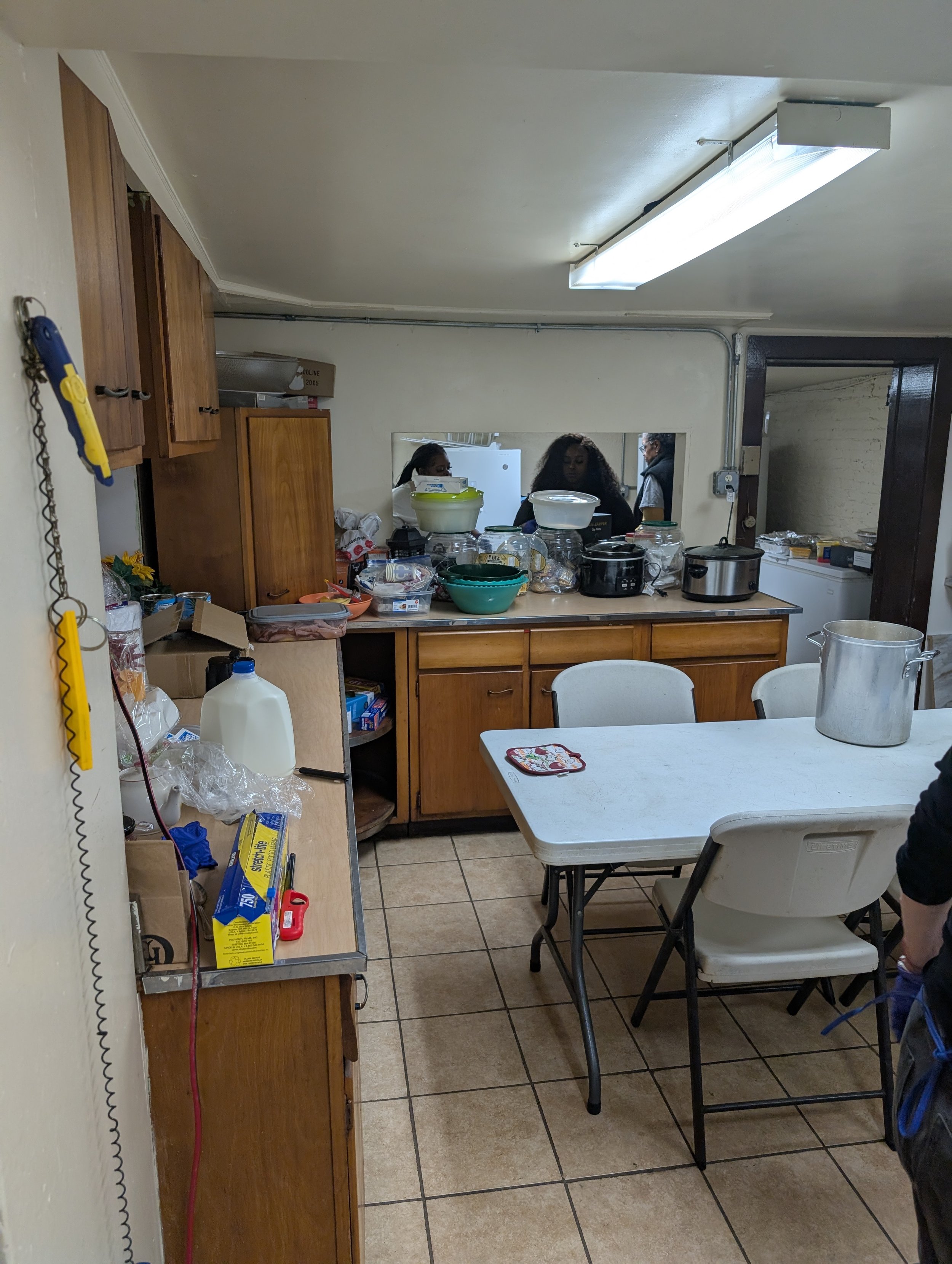 Hard at work on the thanksgiving meal 