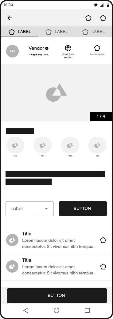 product description screen