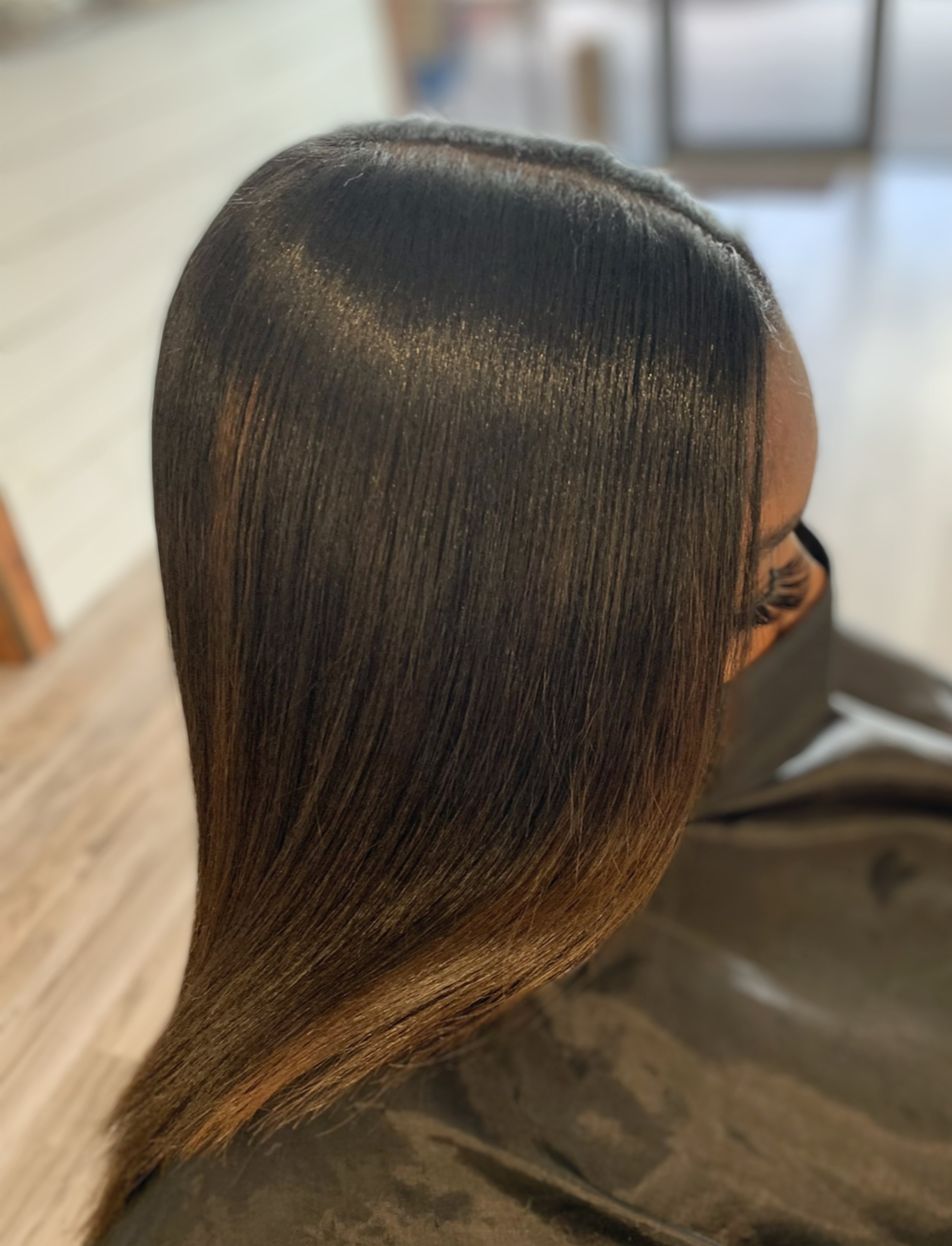 The Bloom Press-Silk press result for natural hair at Bond & Bloom Salon in Frisco, TX