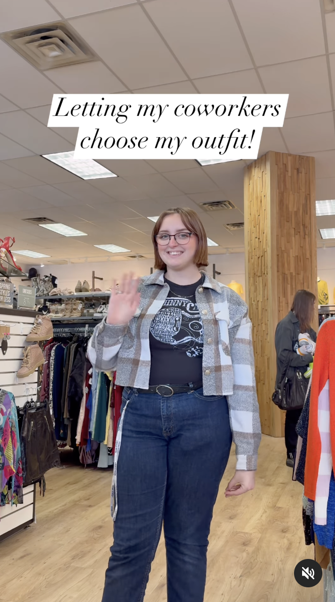 Letting my coworkers choose my outfit! 😳 #statecollege #psu #springtime #ThriftedFashion #ThriftAndSave #ThriftStyle #uptowncheapskate #sustainability #UptownCheapskate #style #SustainableFashion #2025Style #springcasual #springvibes #spring