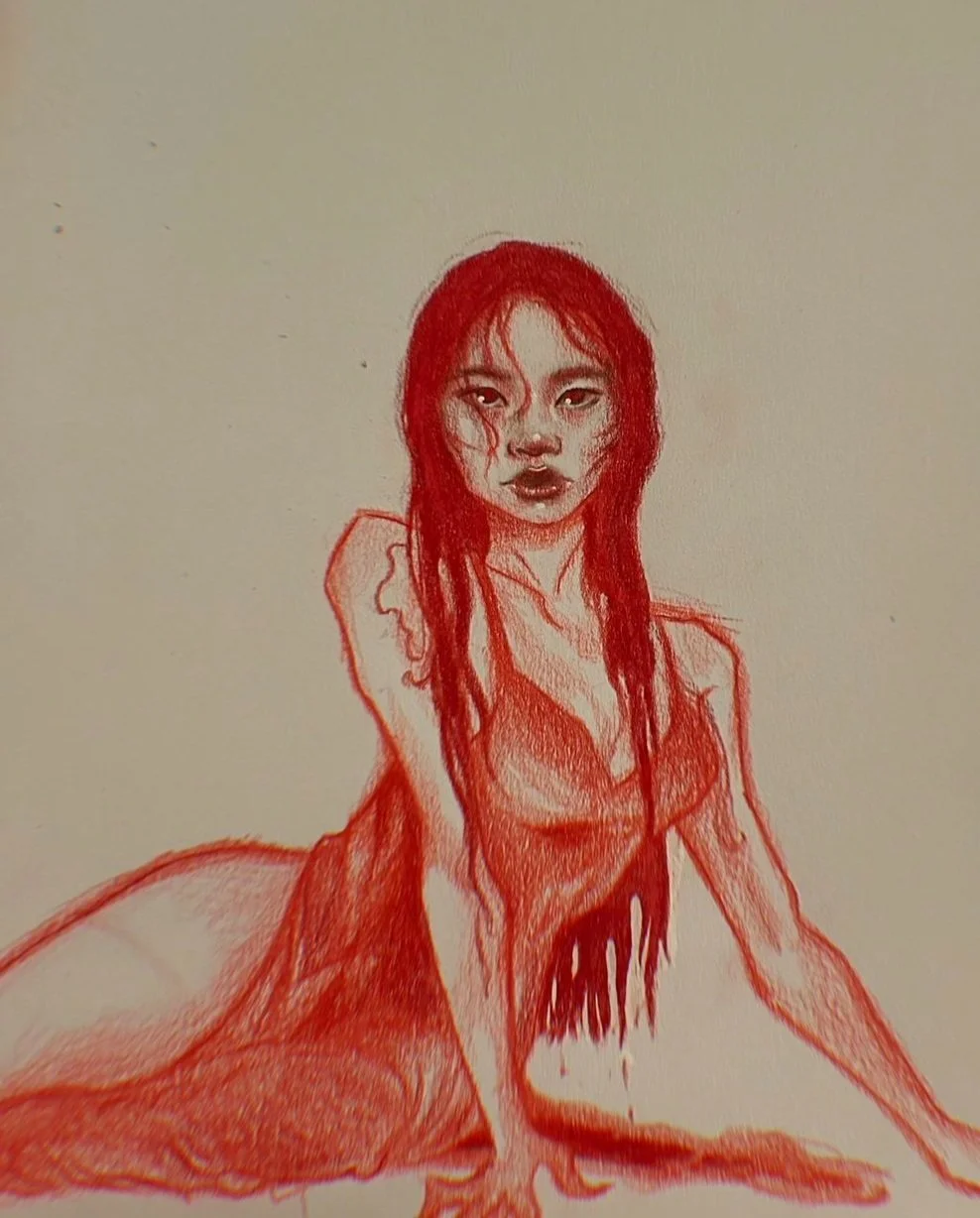 "Red Lady" Colored Pencil Project
12 x 18 Sketch Paper