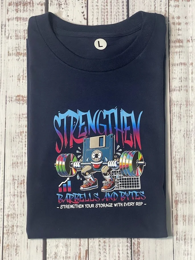 Casual Navy-blue Work-out shirt Strength