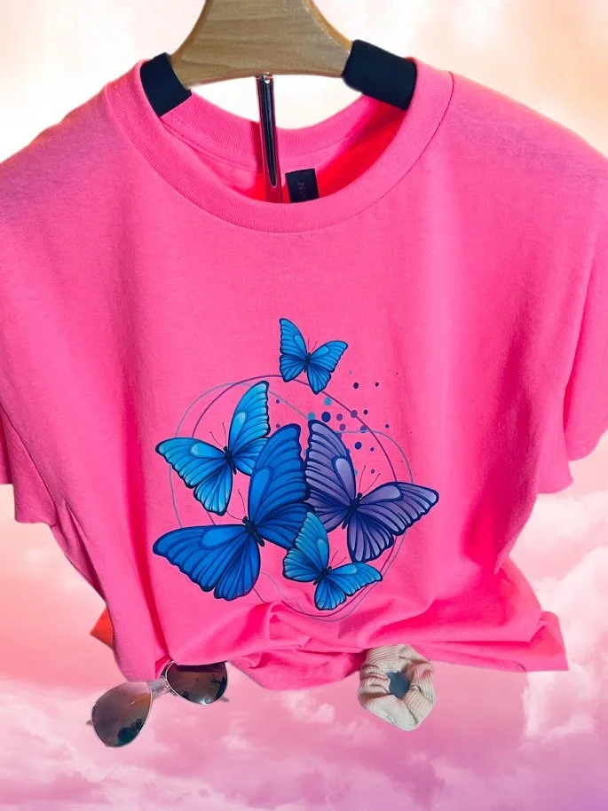 Bright Pink Butterfly T-shirt