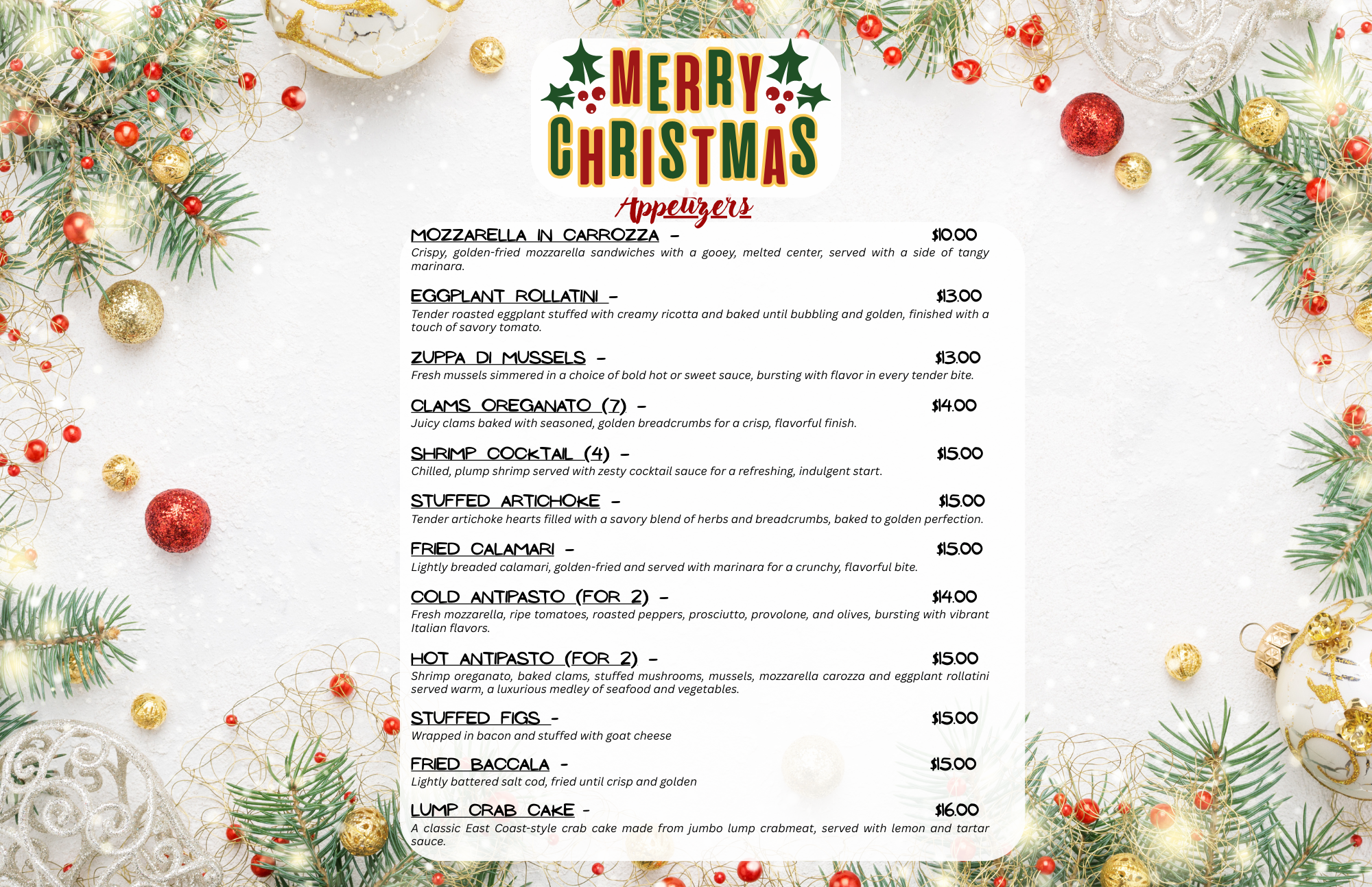 Little Venice Early Bird Menu Kee