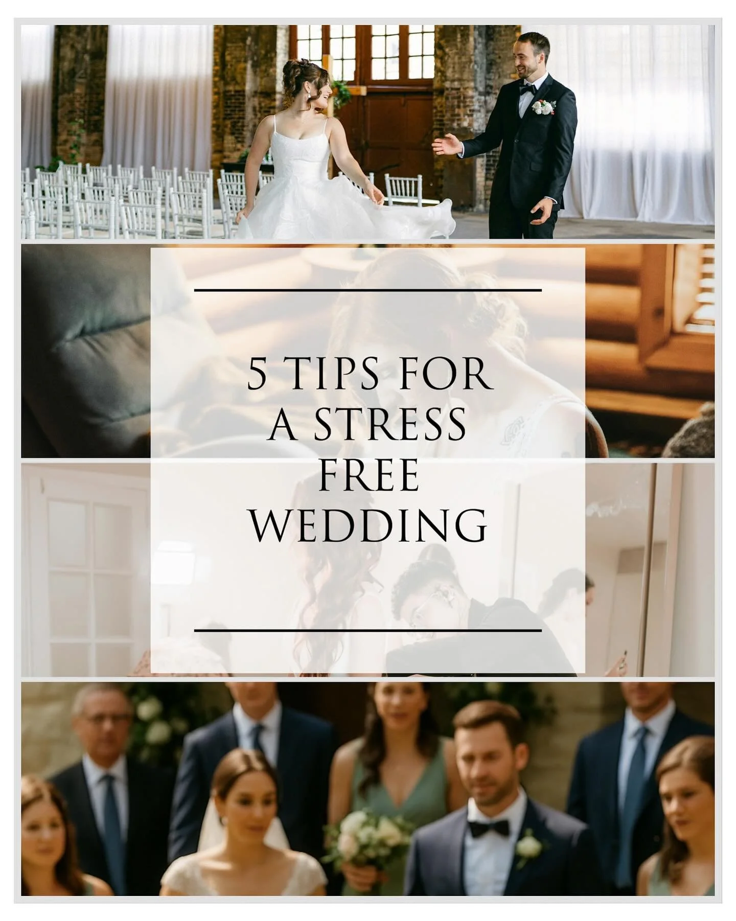 📸 5 Tips for a Stress-Free Wedding Shoot 💍

Let&rsquo;s make your wedding photos feel effortless, natural, and full of joy.

Whether you&rsquo;re camera shy or a total pro, here&rsquo;s how to keep the experience fun and relaxed on your big day:

1