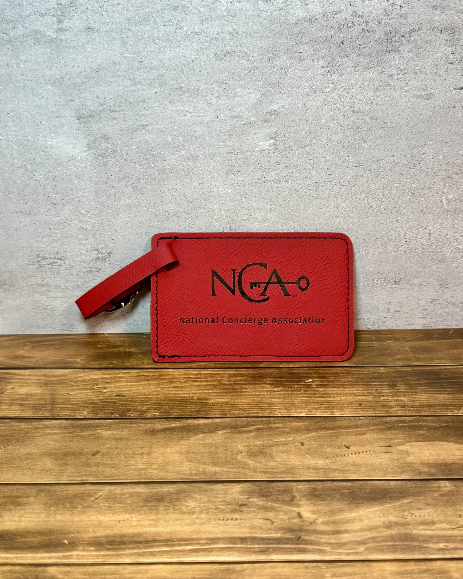 Laser engraved luggage tag