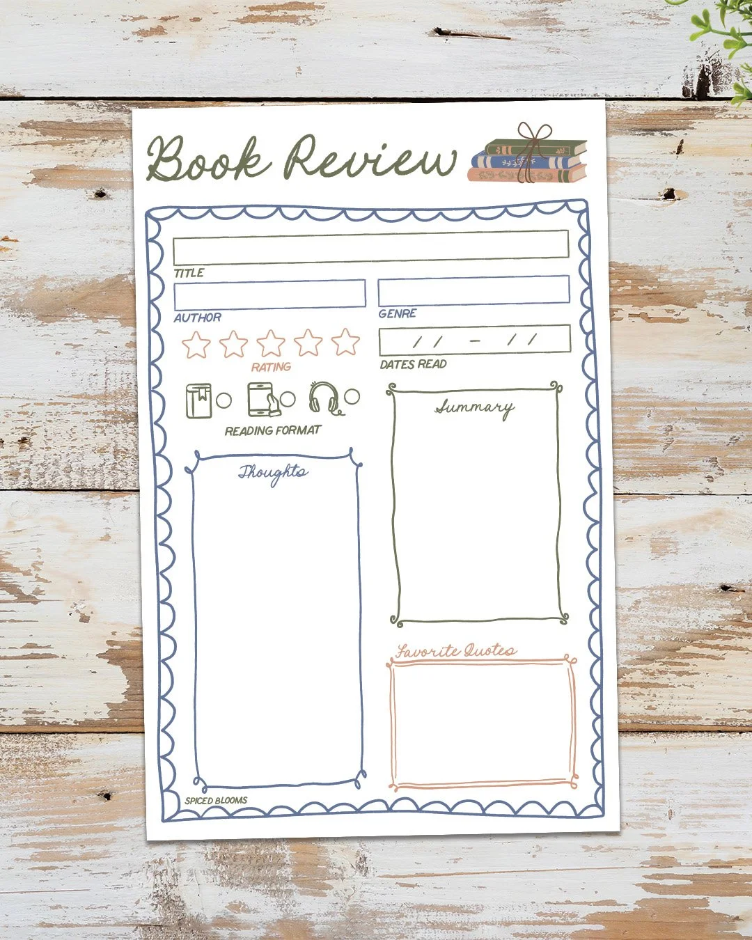 Book Review Notepad
