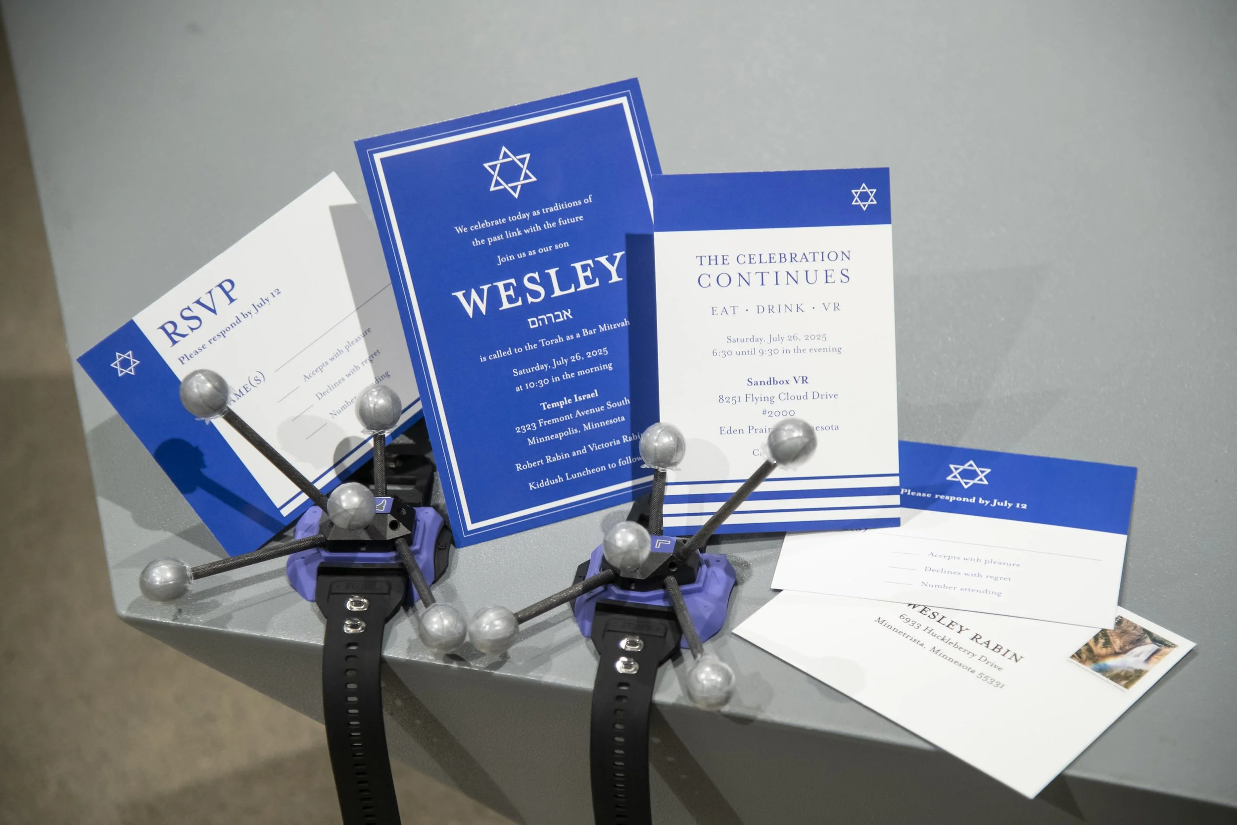 Invitation cards for a Bar Mitzvah celebration