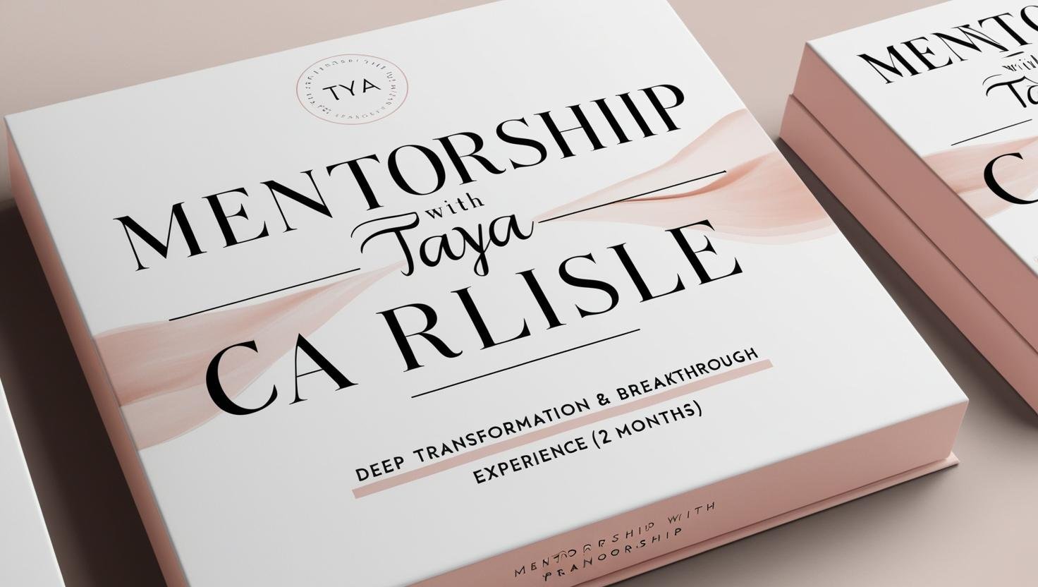 Make me a image of a mentorship package with it saying Mentorship _With Taya Carlisle_ that highlights the this _Deep Transformation & Breakthrough Experience (2 Months)_ on the package (1).jpg
