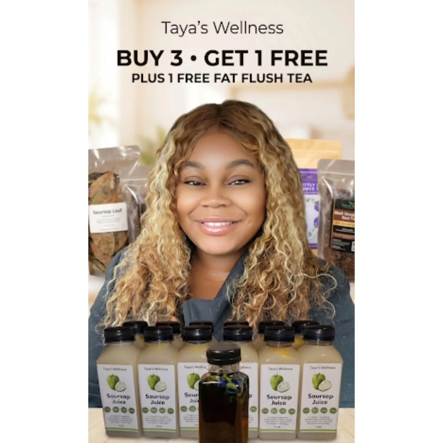 I have a special announcement just for YOU! For all my returning customers, your next purchase of Taya&rsquo;s Wellness Soursop Juice now comes with an exclusive promotion:
💚 Buy 3 Juices, Get 1 Juice FREE &ndash; YES, this special is officially ope