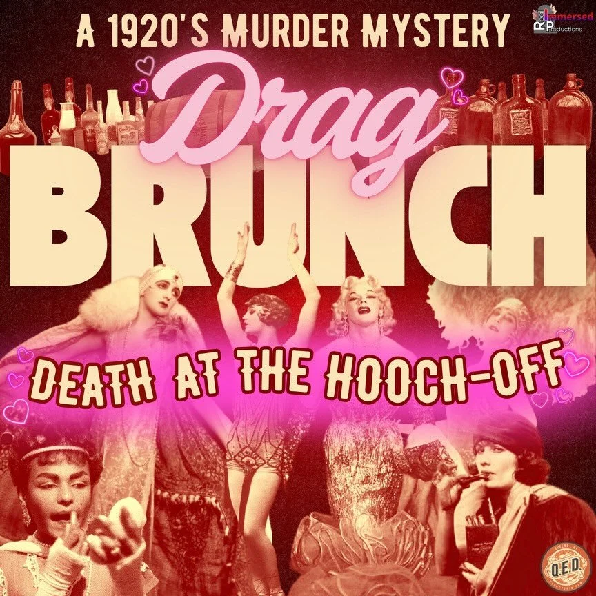 THIS SATURDAY 2/14 11 AM @qedastoria come live your best 1920s life at our Murder Mystery Drag Brunch!!!! 
Come sample our contestant's Hooch and enjoy some brunch, with a side of Shade and Murder&hearts;️🔪🩸
Things are about to get cozy AND SPICY, 