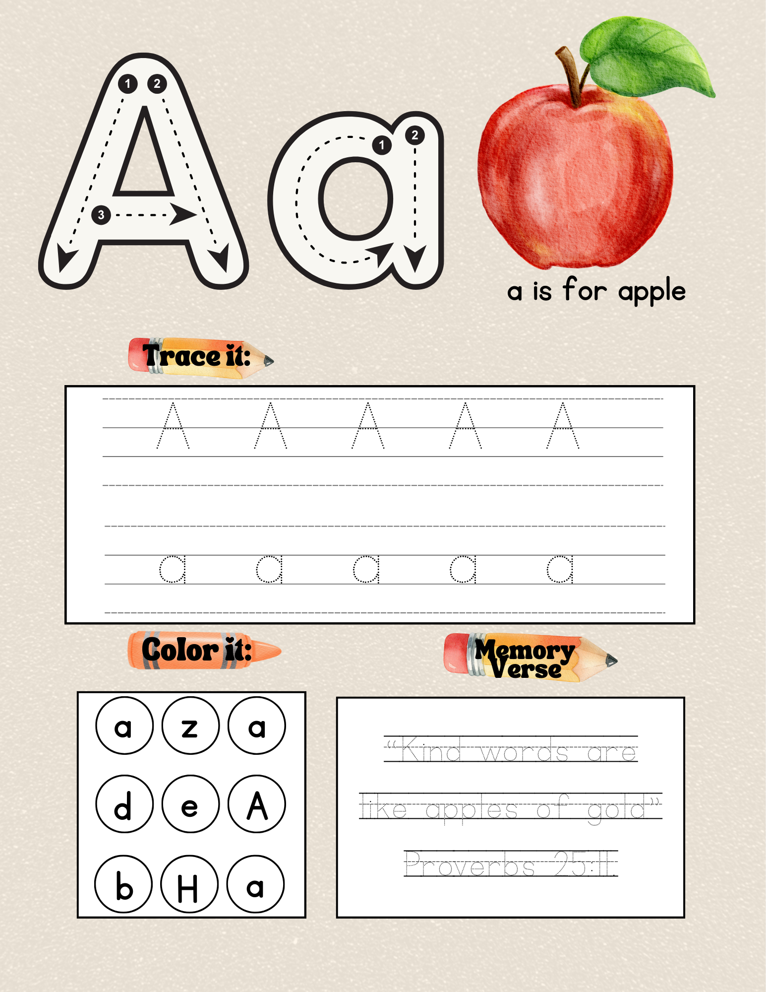 Faith-Based Letter of the Day (Free Printable)