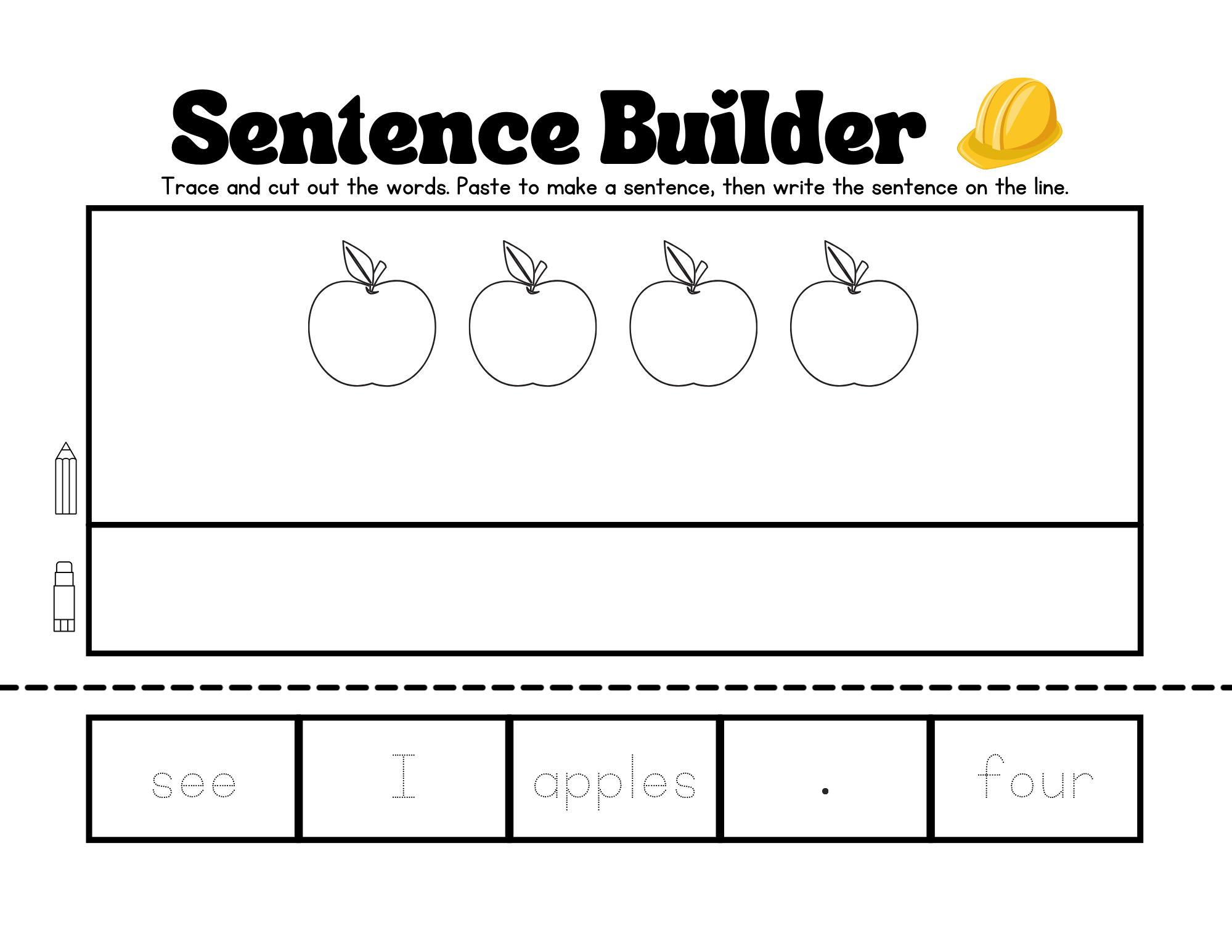 Free Sentence Builder Activity for Early Readers