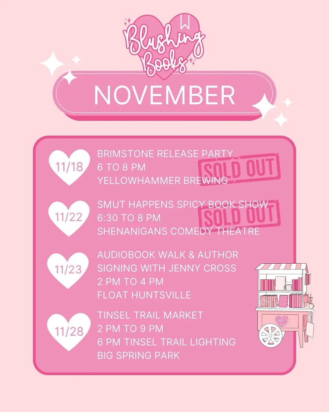 ✨ November has been FULL of bookish magic &mdash; and we&rsquo;re not done yet! ✨

Thank you for selling out our next two events and showing up with so much love. Here&rsquo;s what&rsquo;s still happening for the rest of November! 💖

🔥 11/18 &mdash