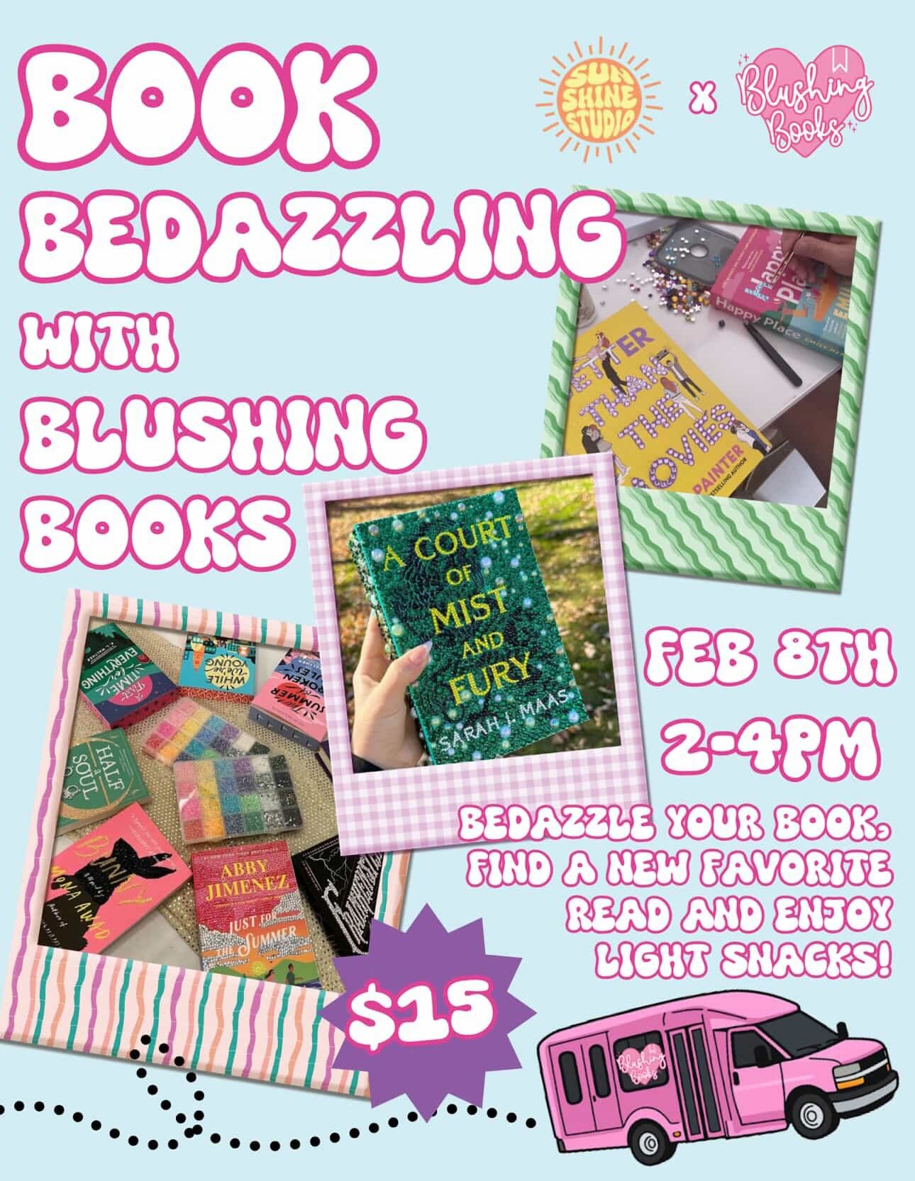 ✨📚 BOOK BEDAZZLING IS HERE 📚✨

We&rsquo;re teaming up with Sunshine Studio for the cutest, sparkliest afternoon ever! 💎💅 Come shop the bus, shop @hello.sunshinestudio, and bedazzle your book too! 

Join us February 8th from 2&ndash;4 PM to:
✨ Bed