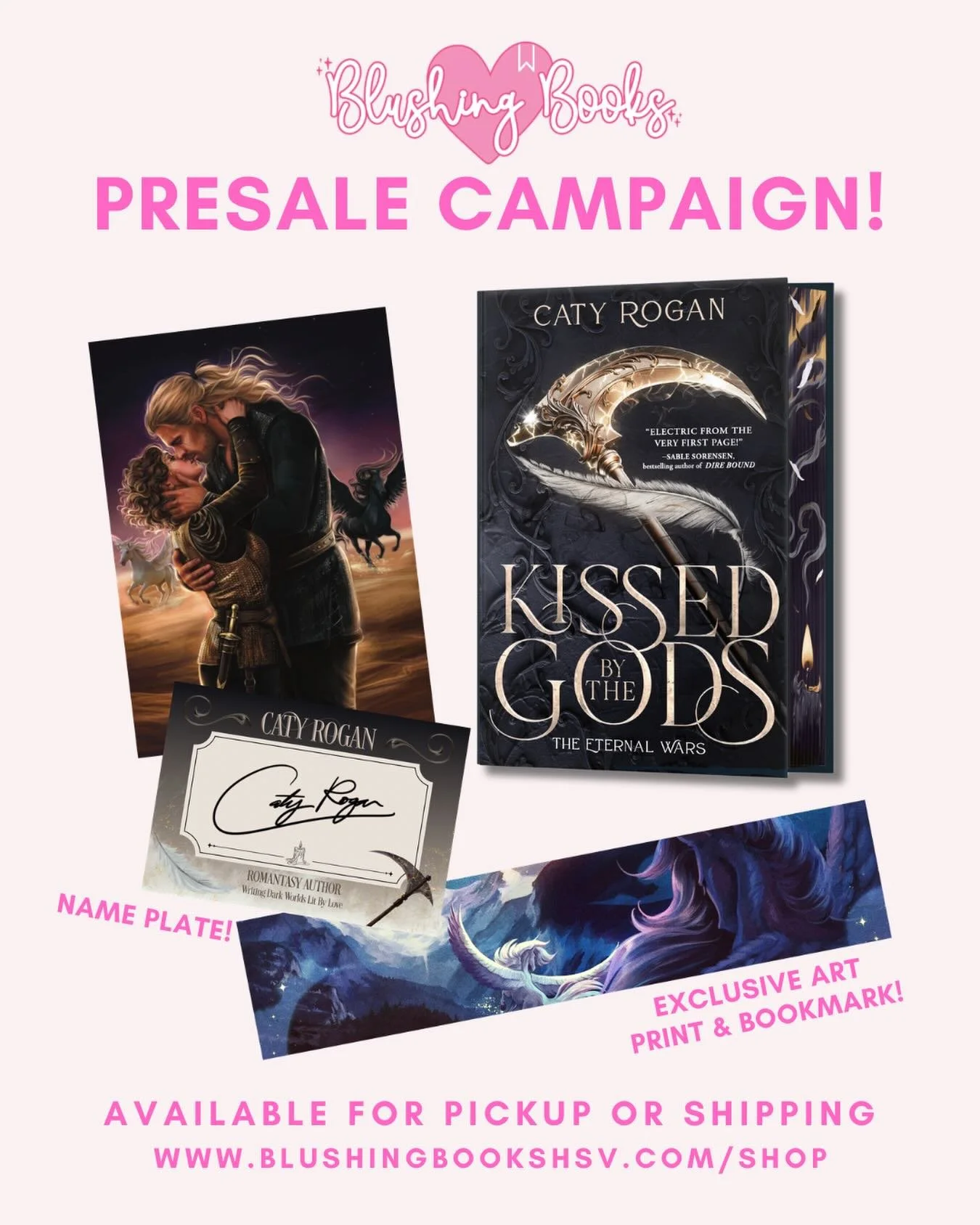 ✨ OUR FIRST OF MANY PREORDERS IS HERE ✨

We are so excited to officially kick off the first preorder campaign we have done with Kissed by the Gods by Caty Rogan 💫📖

This deluxe US exclusive hardcover is absolutely STUNNING and will include:

💖 Daz