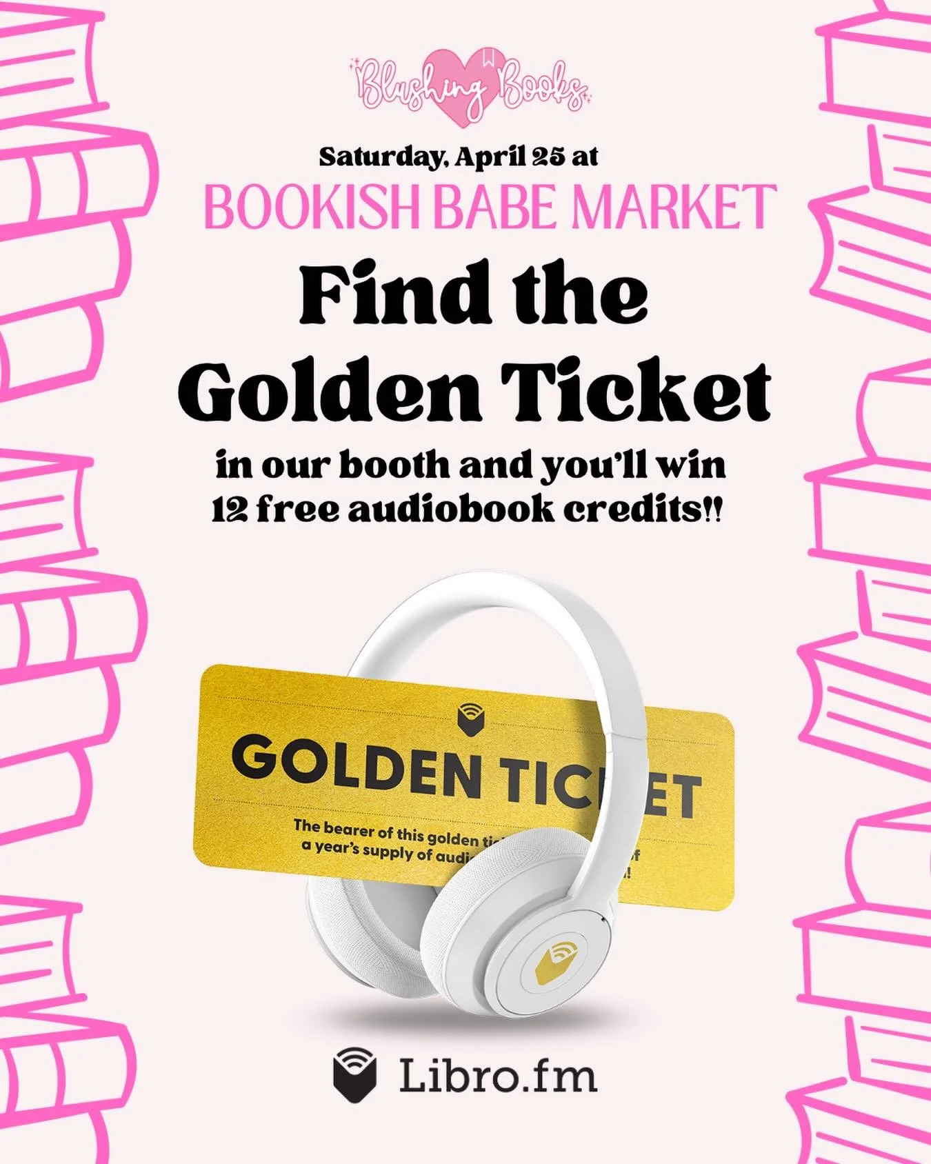Want a chance to win a year of free audiobooks? 🤩🎧📖 

We&rsquo;ve partnered with @librofm to give one winner 12 free audiobooks on Bookstore Day! Visit our booth on Saturday, April 25th to find the hidden Golden Ticket! 🎫

Head to the link in bio