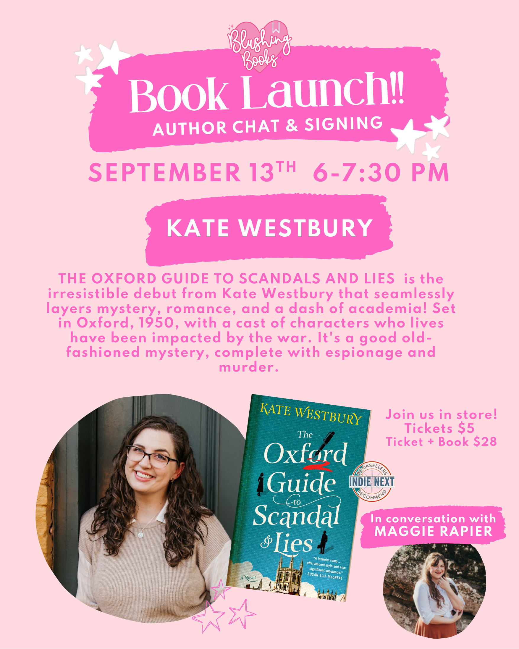Book Launch with Kate Westbury, The Oxford Guide to Scandals and Lies in conversation with Maggie Rapier