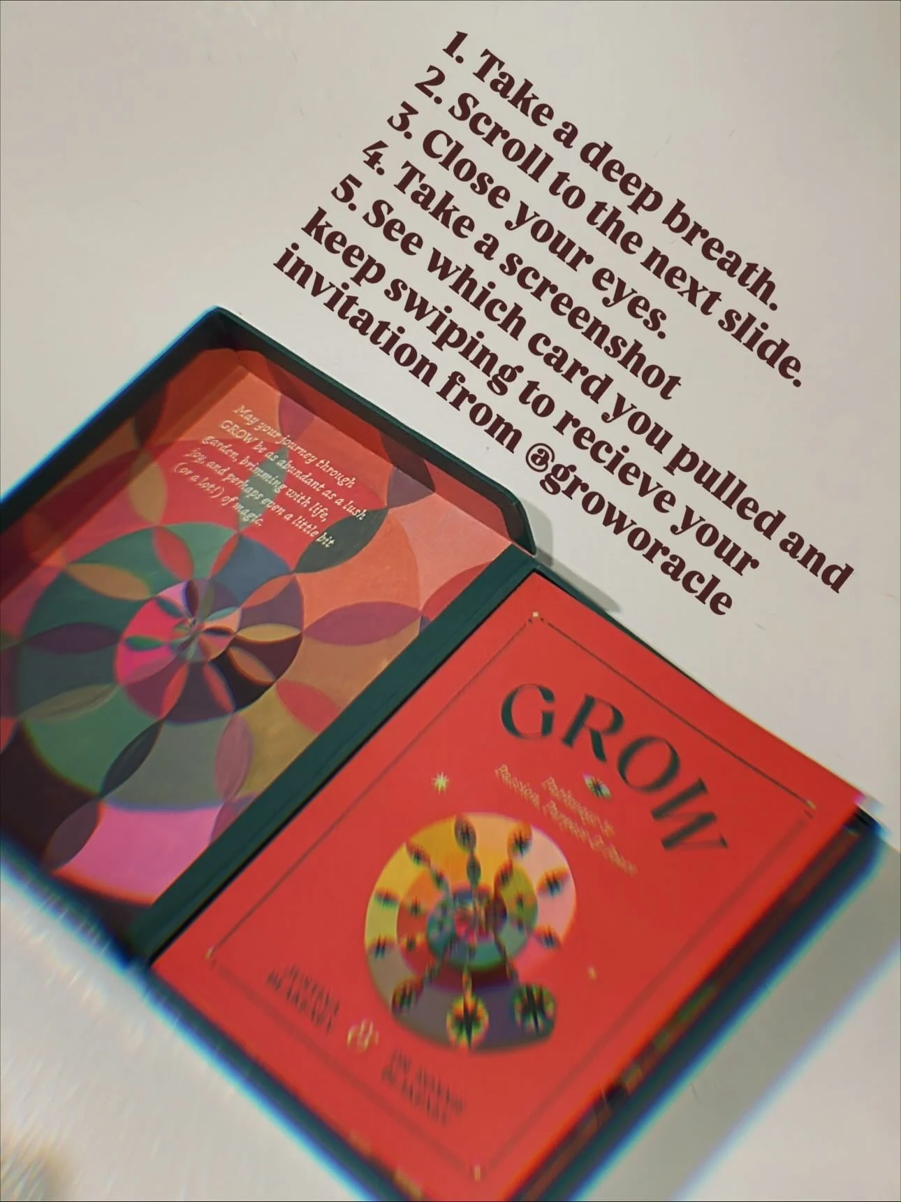 Time for a little magic! pull a Grow card! Drop the card you got in the comments and let us know if the message resonates 💫