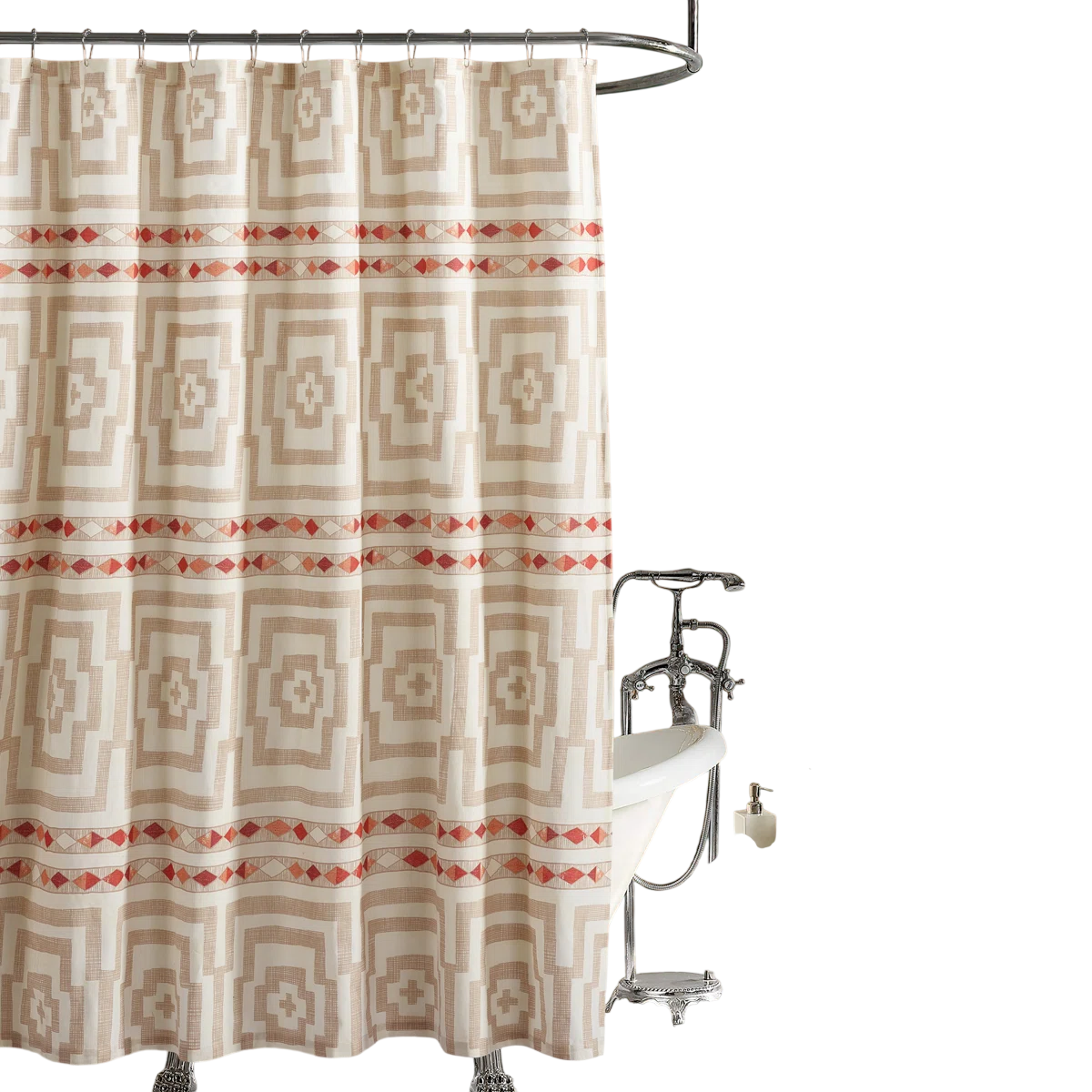 Jungalow Hynotic Cream Shower Curtain.png
