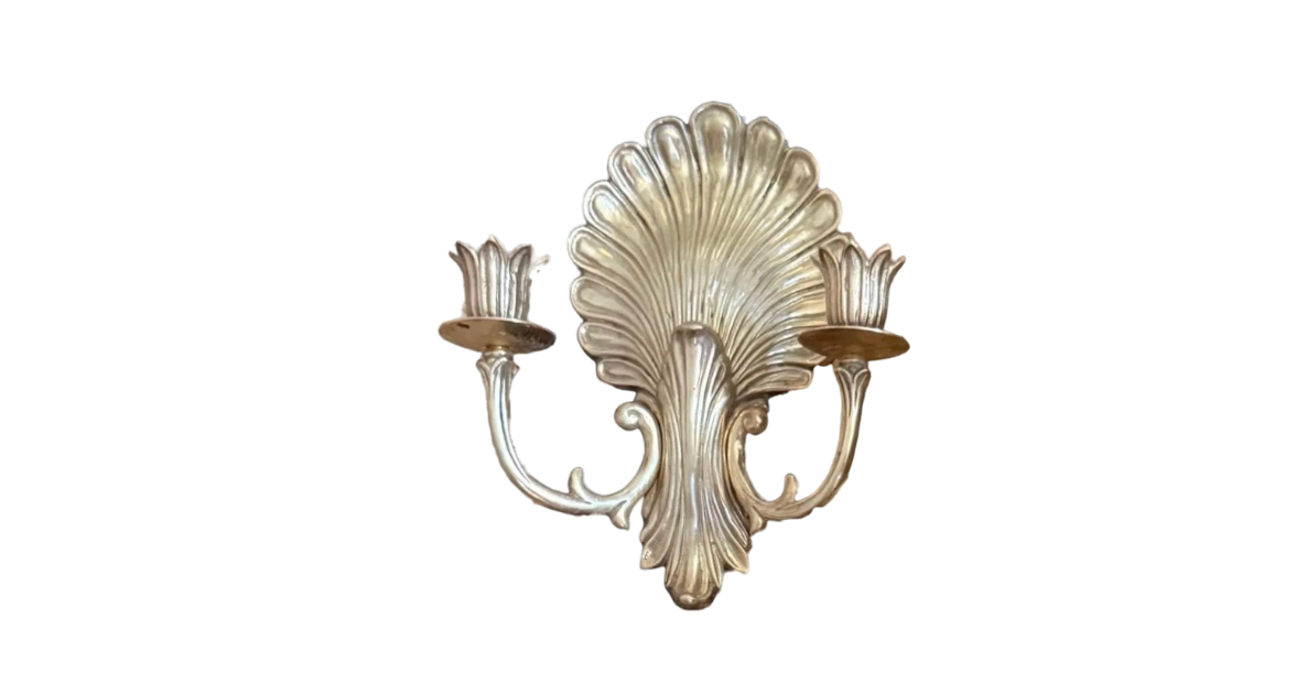 Pair of Vintage Andrea by Sadek Clam Shell Wall Sconces -Photoroom.png
