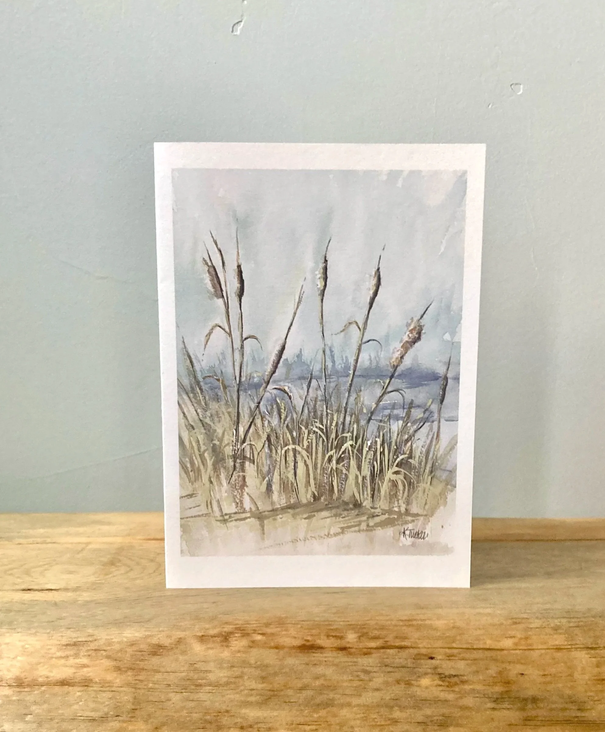 "Cattails & Blues" Greeting Card