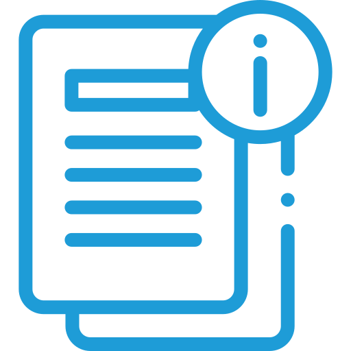 Icon of a document with an information symbol