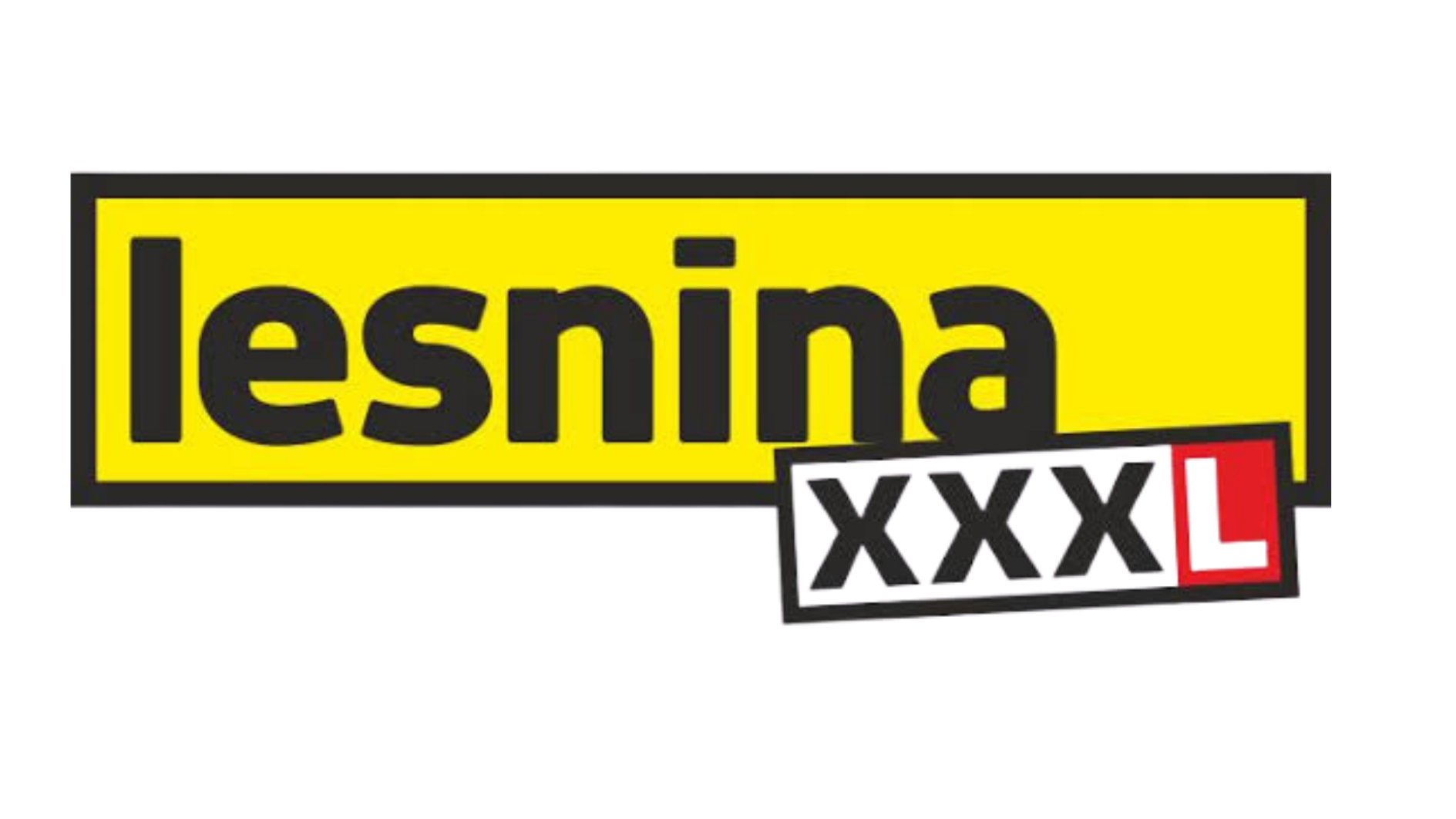 A logo for a company called Lesigna XXXL with a yellow background, black text, and a red and white L on a black and white banner.