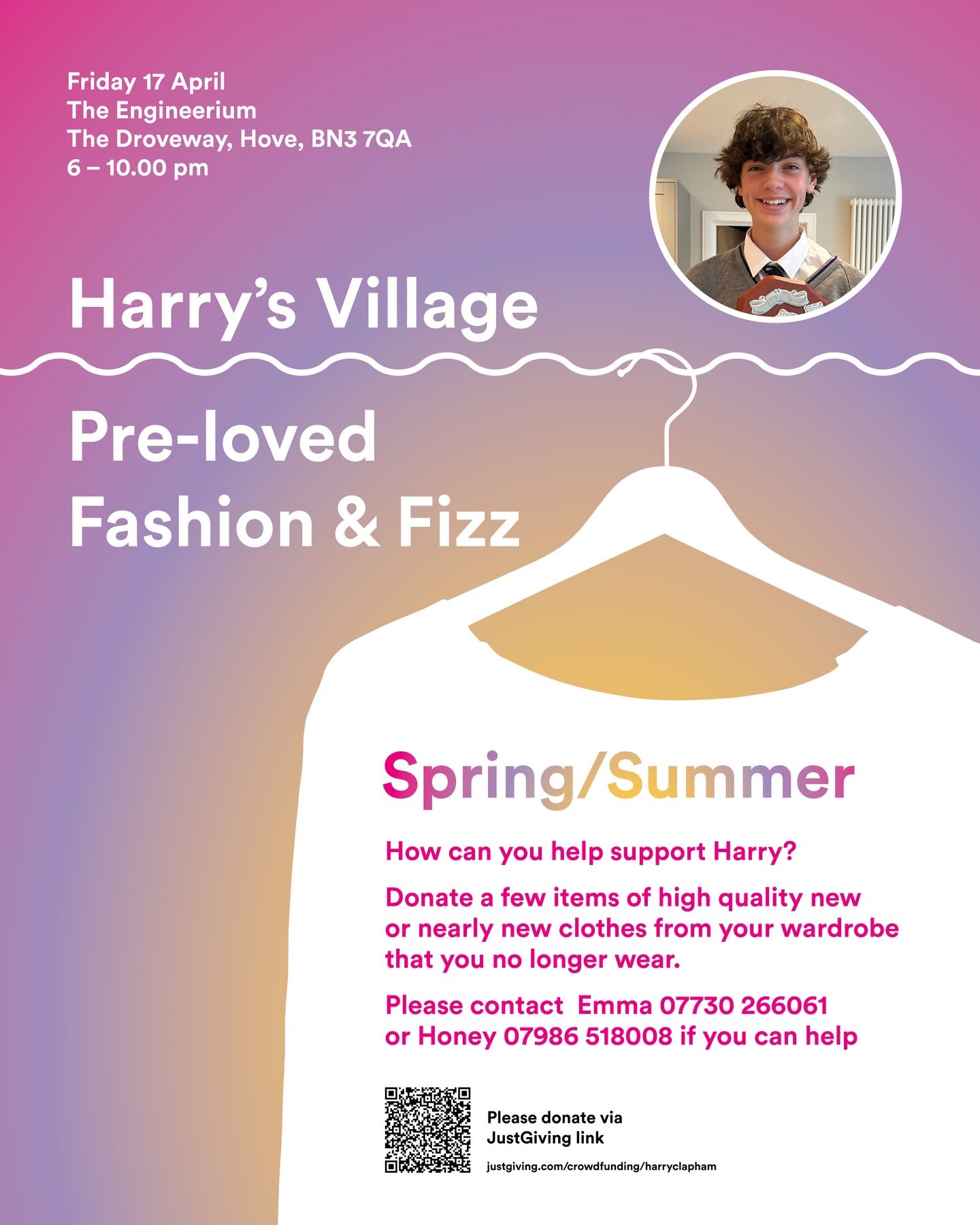✨ This Friday : Harry&rsquo;s Village ✨

Join us on Friday 17th April at The British Engineerium for a fun-filled evening of pre-loved fashion, fizz, and community spirit 🥂👗

We&rsquo;re coming together to raise funds in support of much-loved local