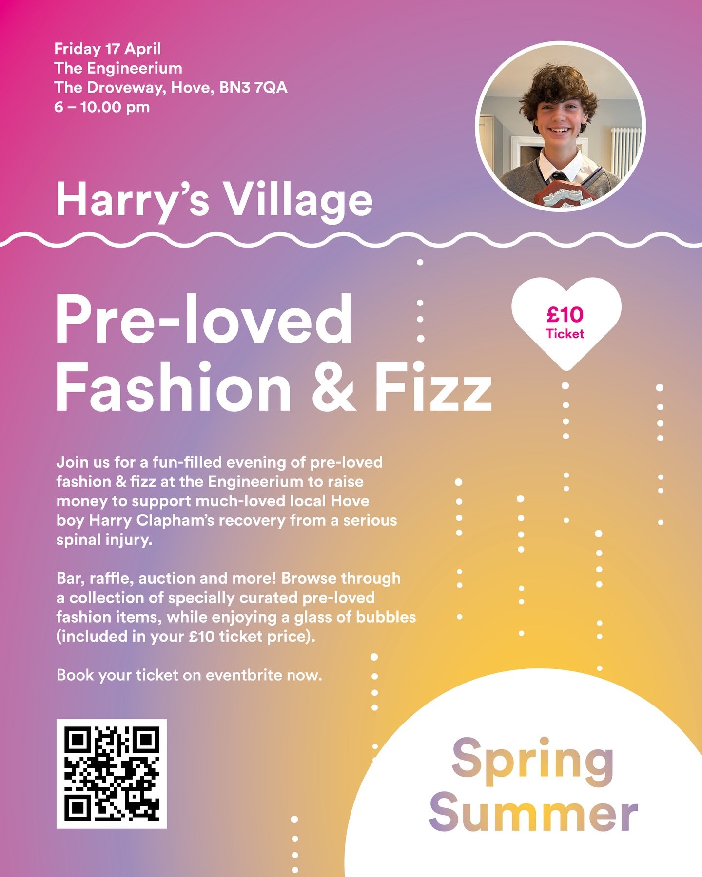 ✨ Upcoming Event: Harry&rsquo;s Village ✨

Join us on Friday 17th April at The British Engineerium for a fun-filled evening of pre-loved fashion, fizz, and community spirit 💫

We&rsquo;re coming together to raise funds in support of much-loved local