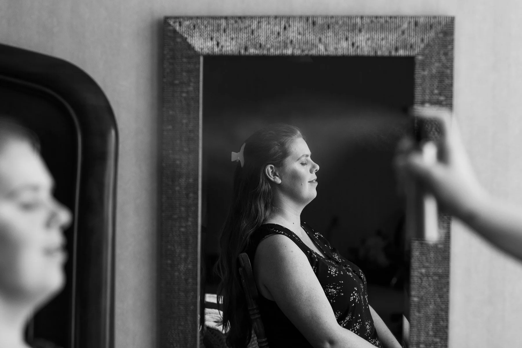 Bride getting ready for her destination wedding in Spain