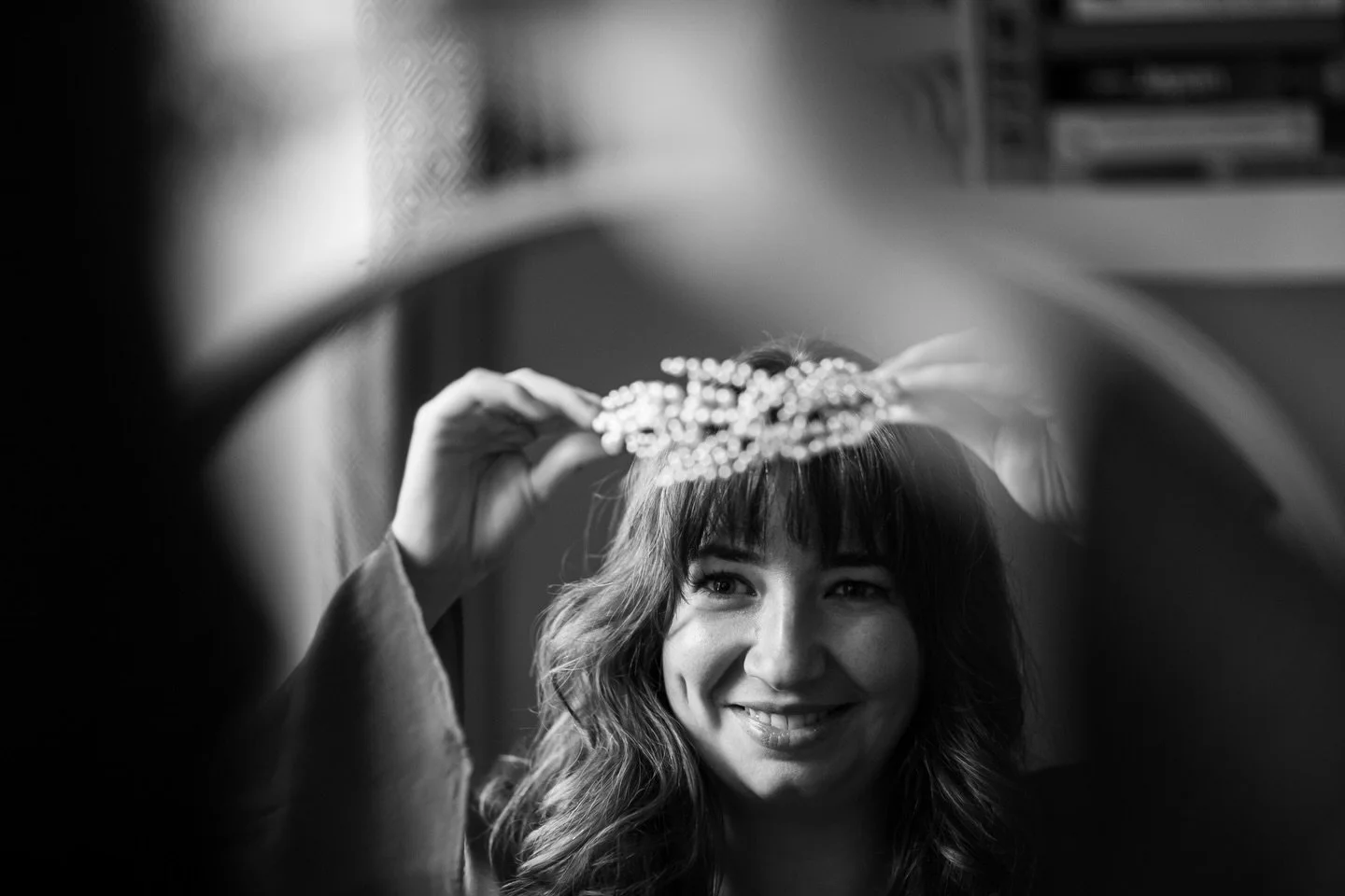 Wedding bride getting ready for her beautiful wedding