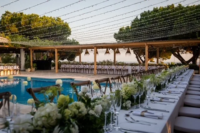 Beautiful outdoor wedding venue in Marbella, Spain, for a relaxed destination wedding. With a outside pool.