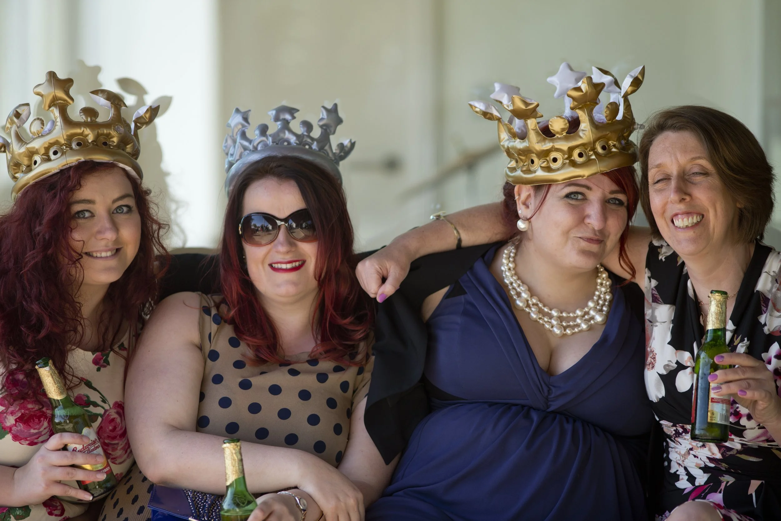 Guests laughing during a Spanish wedding celebration