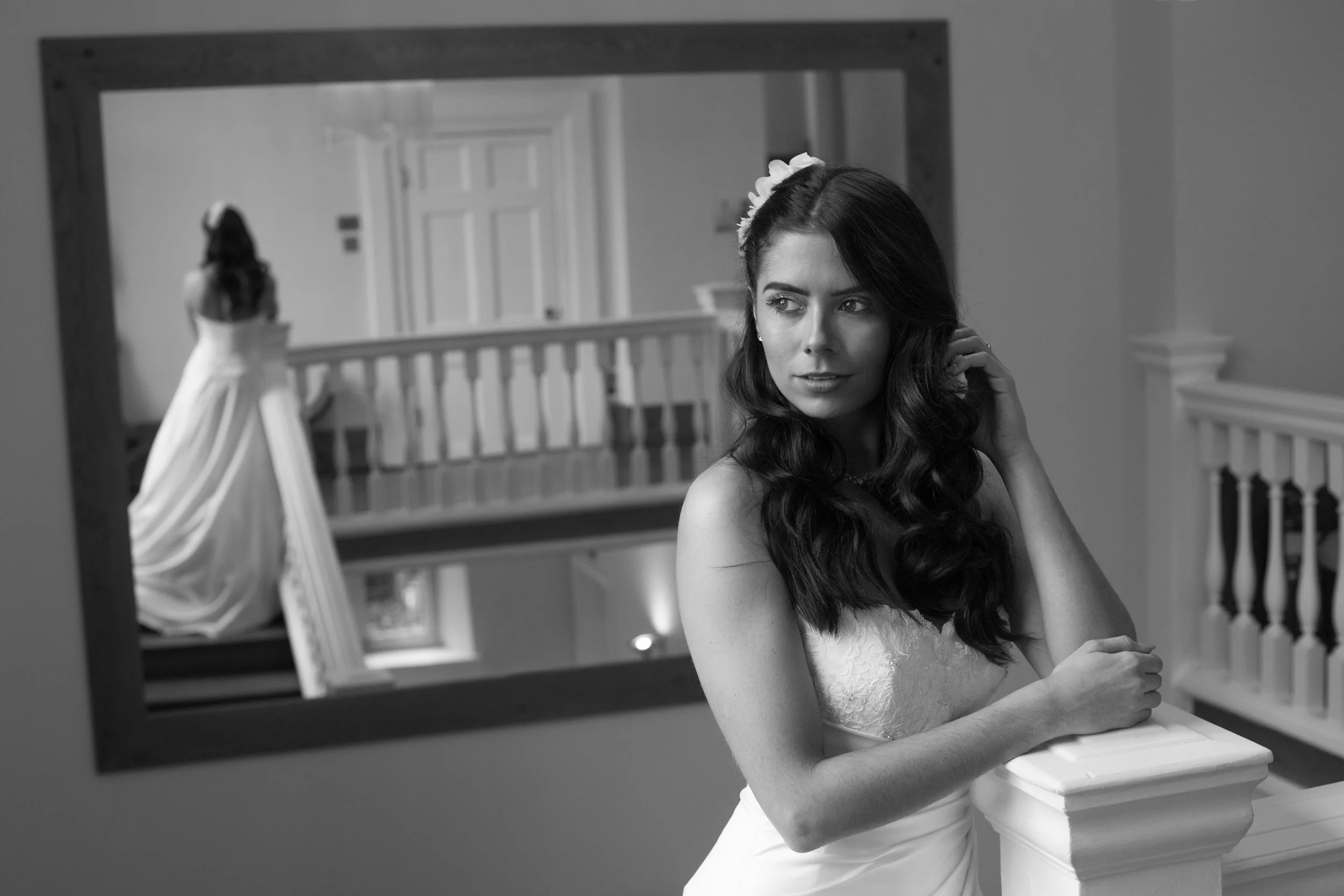 Bride getting ready for her destination wedding in Spain UK photograher