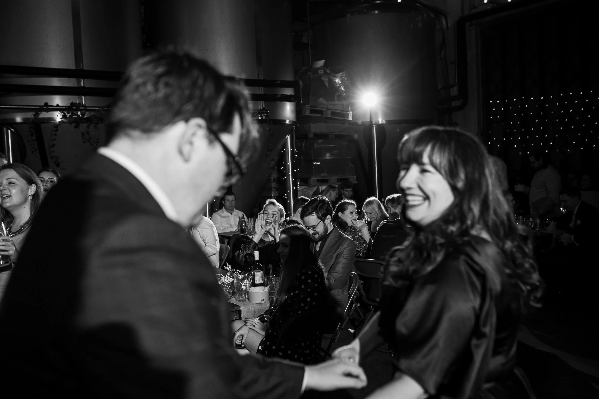 Unposed moment between bride and groom during their wedding day in Spain