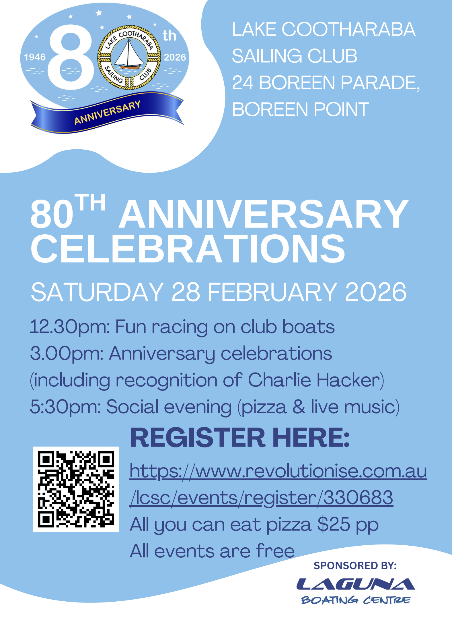 Lake Cootharaba Sailing Club 80th Anniversary 28th Feb